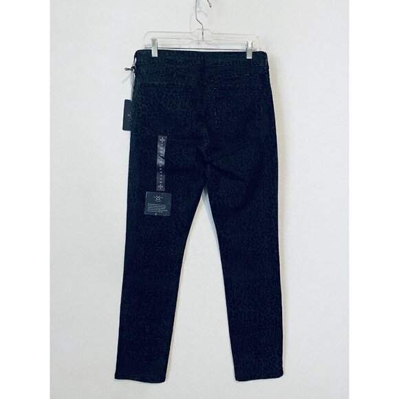 NYDJ Jeans Womens 12 Cheetah Print Leggging Gray Distressed Stretch Boho - Picture 3 of 8